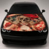 🌸💀 Japanese Skull Fan Car Wrap - Elegant Mystery