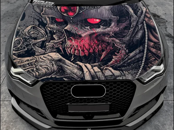Demon skull hood wrap