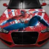 💥🕸️ Action Spider-Man Splatter Art Car Hood Wrap