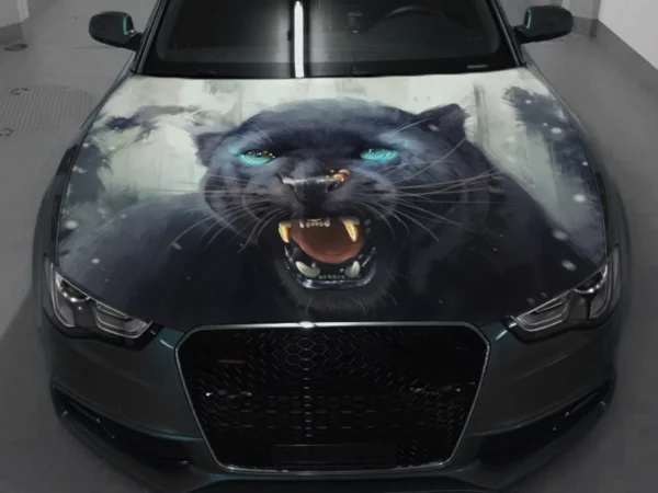 🐾💎 Black Panther Hood Wrap with Glowing Eyes