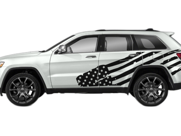 USA flag side graphics decals compatible with Jeep Grand Cherokee 2011-2021