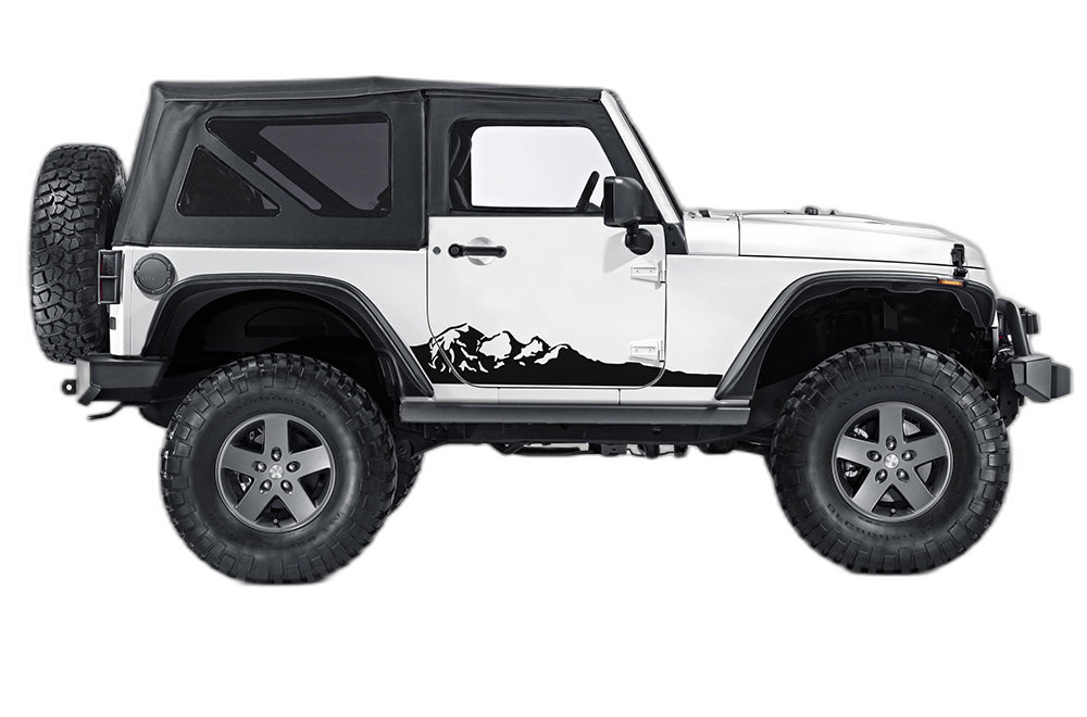 Adventure mountains decals graphics compatible with Jeep Wrangler JK 2 doors