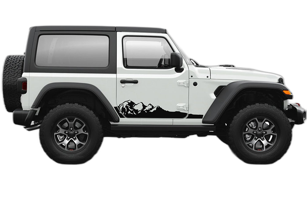 Adventure mountains graphics decals compatible with Jeep Wrangler JL 2 doors