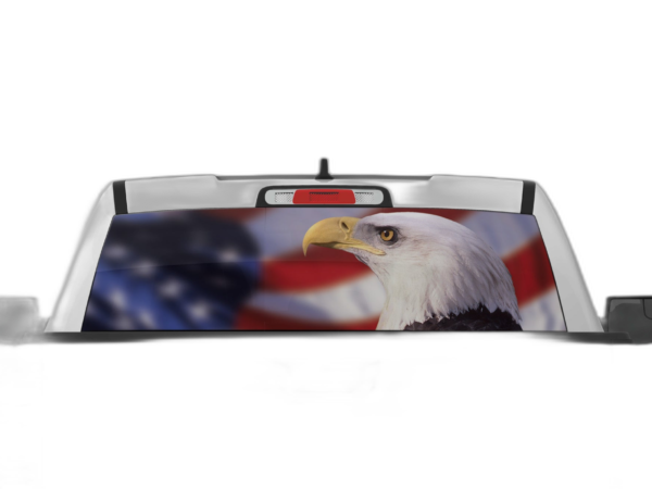American Flag Eagle Perforated Rear Window Decal Graphics for Dodge Ram