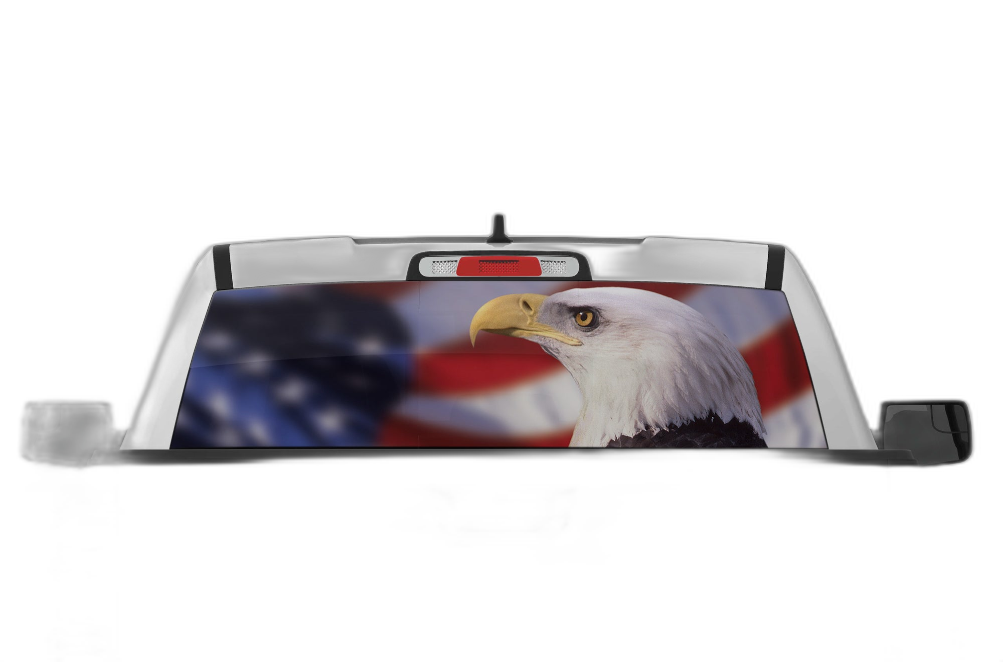 American Flag Eagle Perforated Rear Window Decal Graphics for Dodge Ram