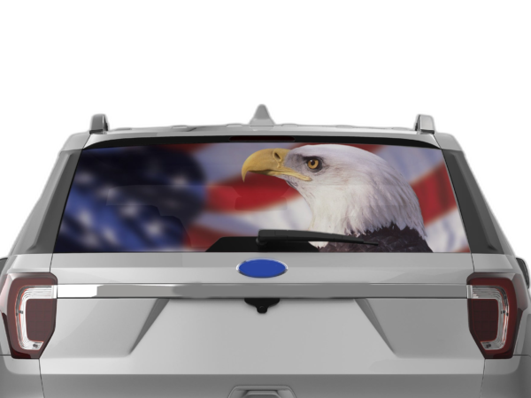 American Flag Eagle Perforated Rear Window Decal Graphics for Ford Explorer 2011-2019