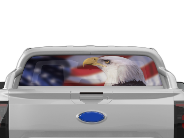 American Flag Eagle Perforated Rear Window Decal Graphics for Ford Ranger 2019-2023