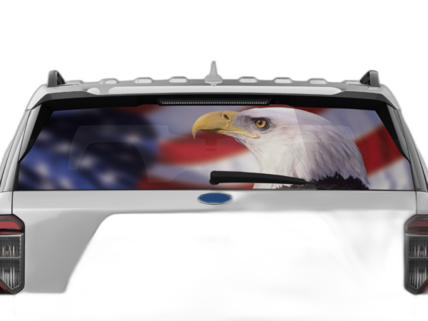 American Flag Perforated Rear Window Decal Graphics for Ford Explorer