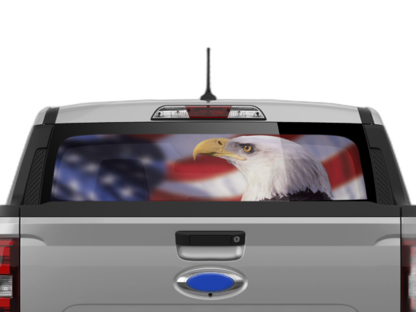 American Flag Perforated Rear Window Decal Graphics for Ford Maverick