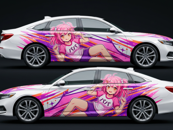 🌸✨ Anime "Playful Spirit" Car Wrap
