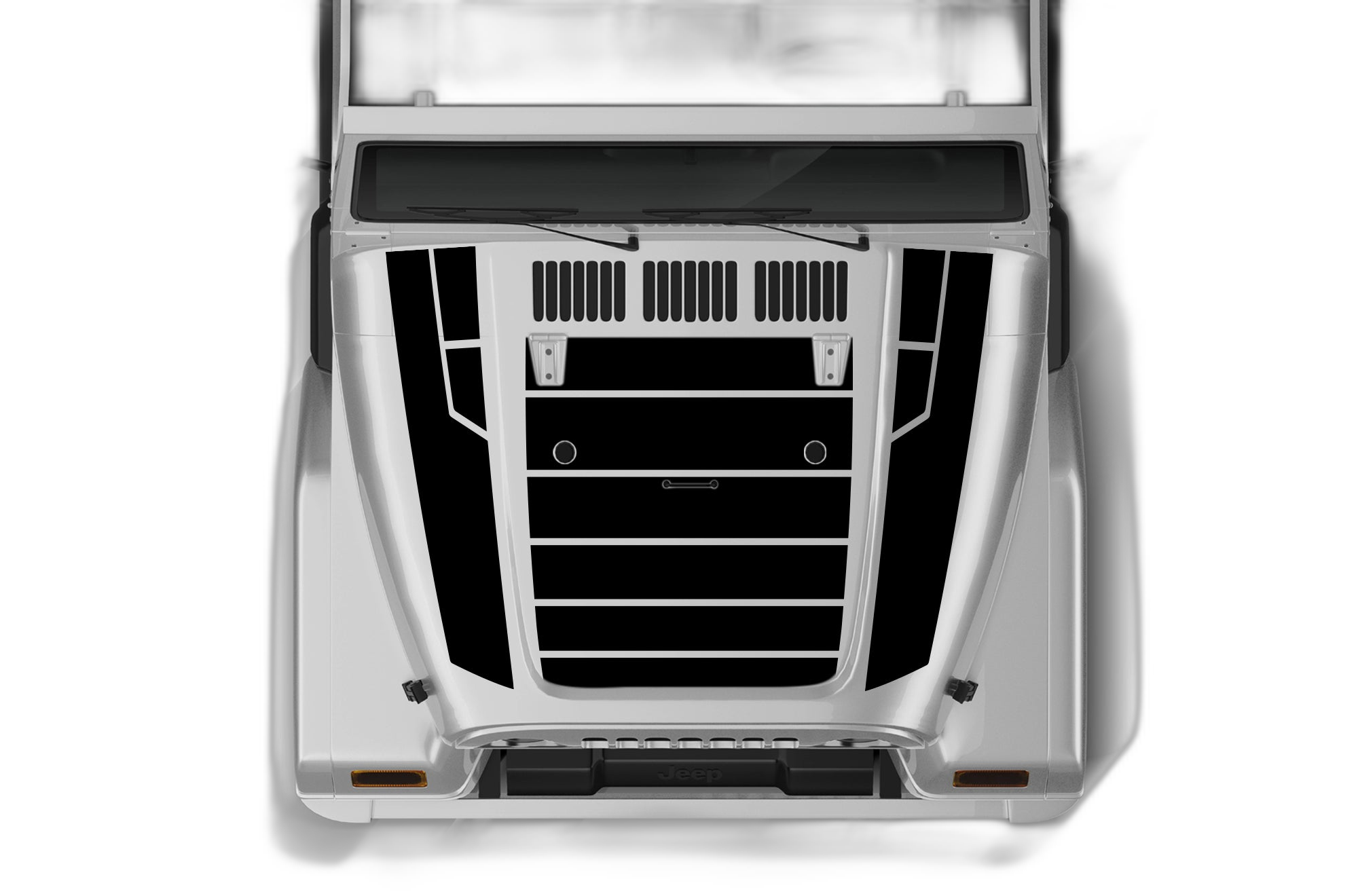 Armor style hood decals graphics compatible with Jeep Wrangler TJ