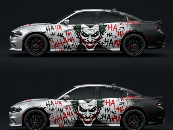 🃏 Asylum Chaos: Joker "HA HA HA" Car Wrap
