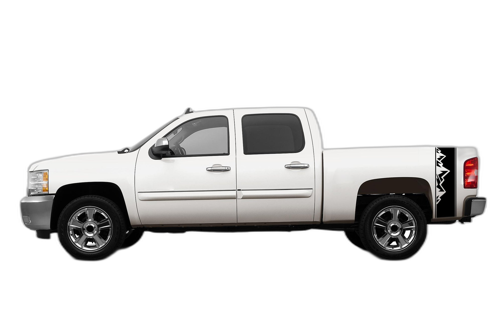 Bed side mountains stripes decals graphics compatible with Chevrolet Silverado 2007-2013