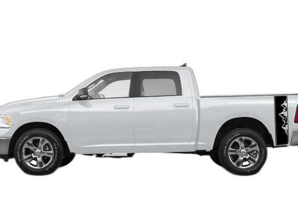 Bed side mountains stripes decals graphics compatible with Dodge Ram 2009-2018