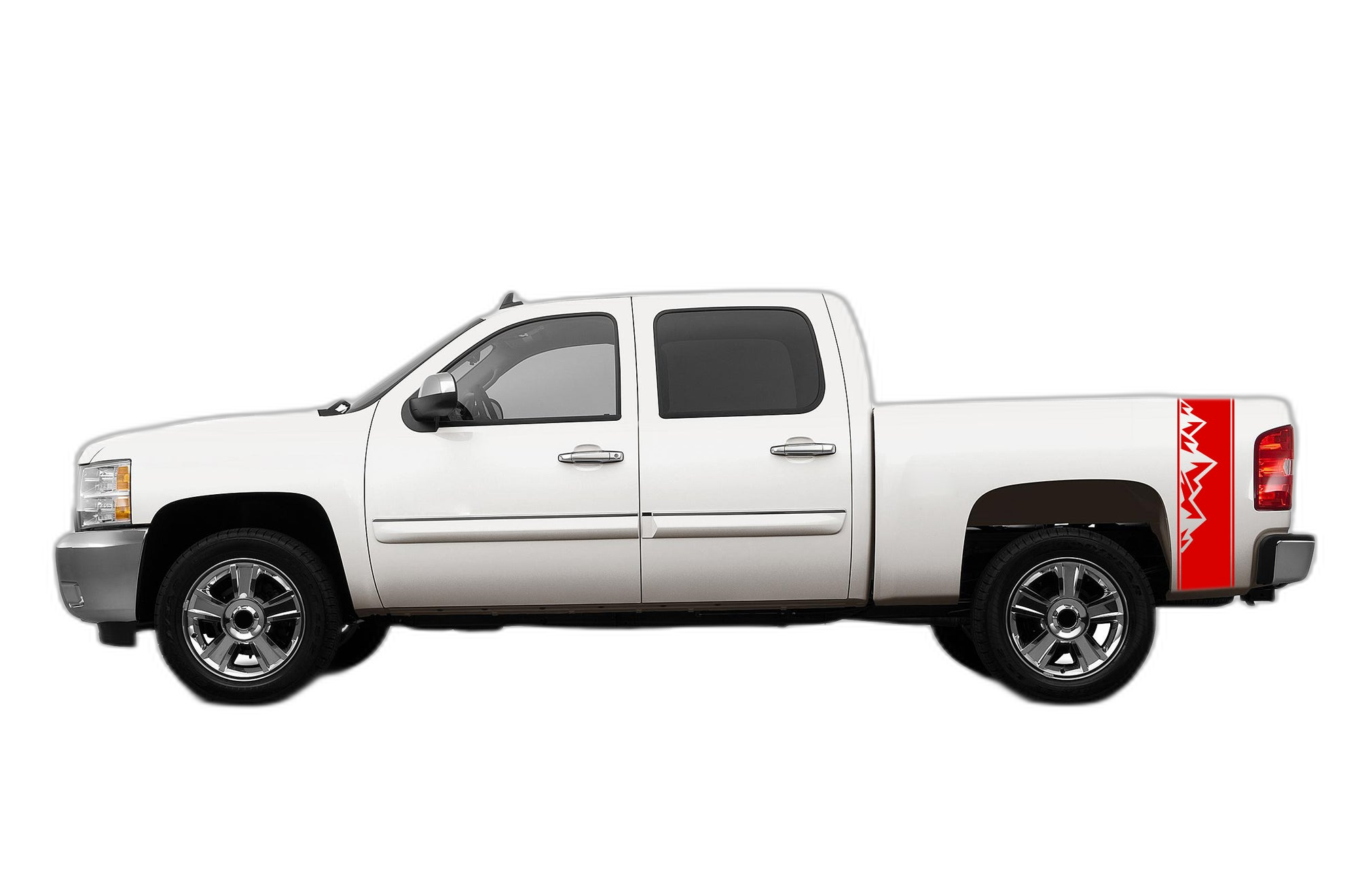 Bed side mountains stripes decals graphics compatible with Chevrolet Silverado 2007-2013 - Image 2