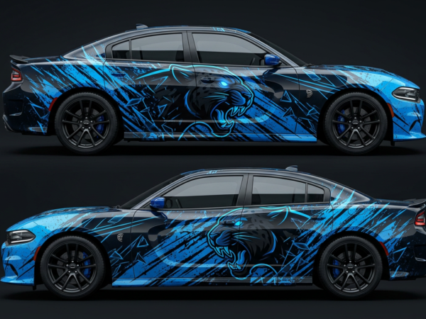 Black Panther Energy Car Wrap - Unleash Ferocity