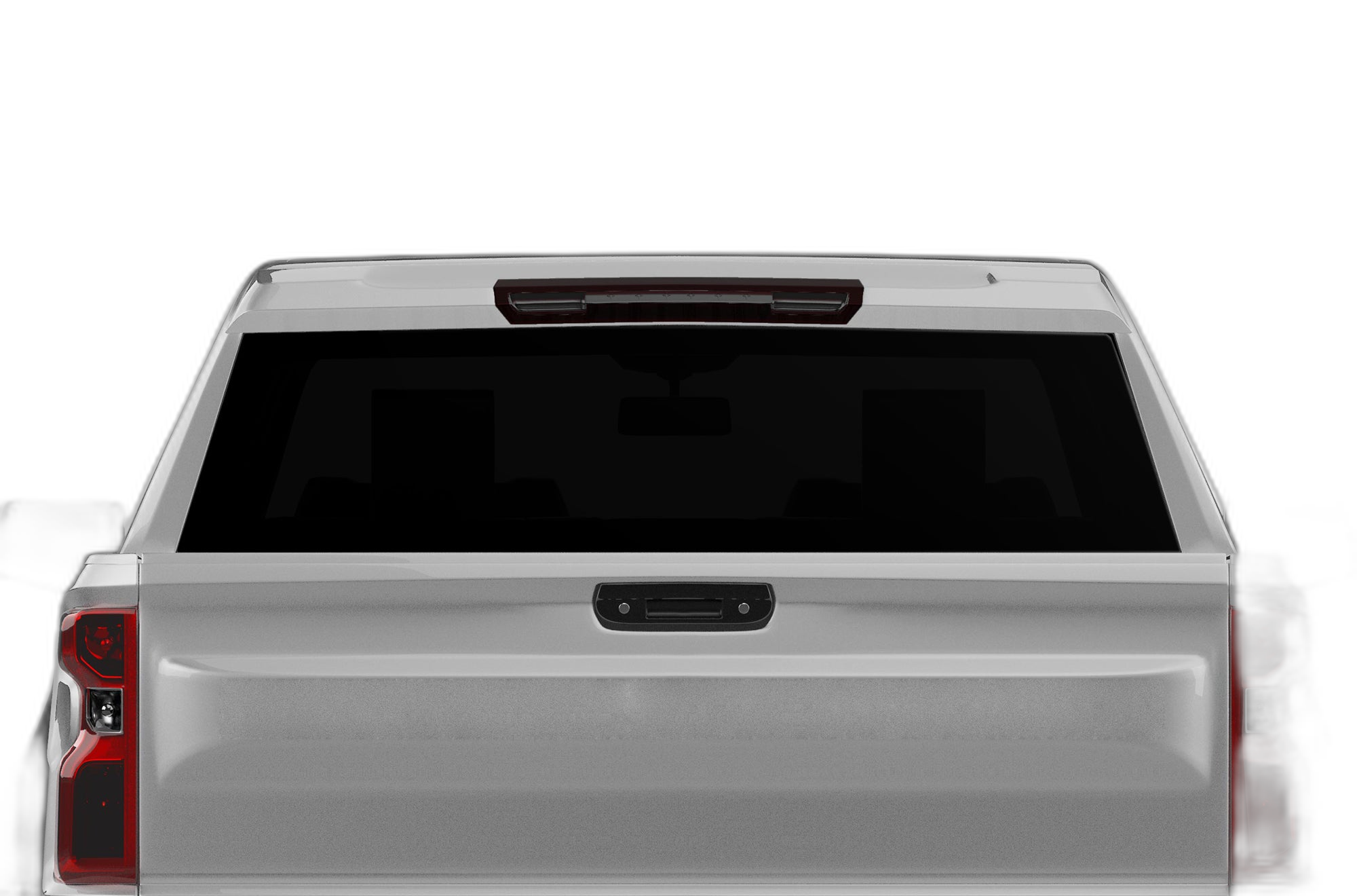 Black perforated rear window decal graphics compatible with Chevrolet Silverado