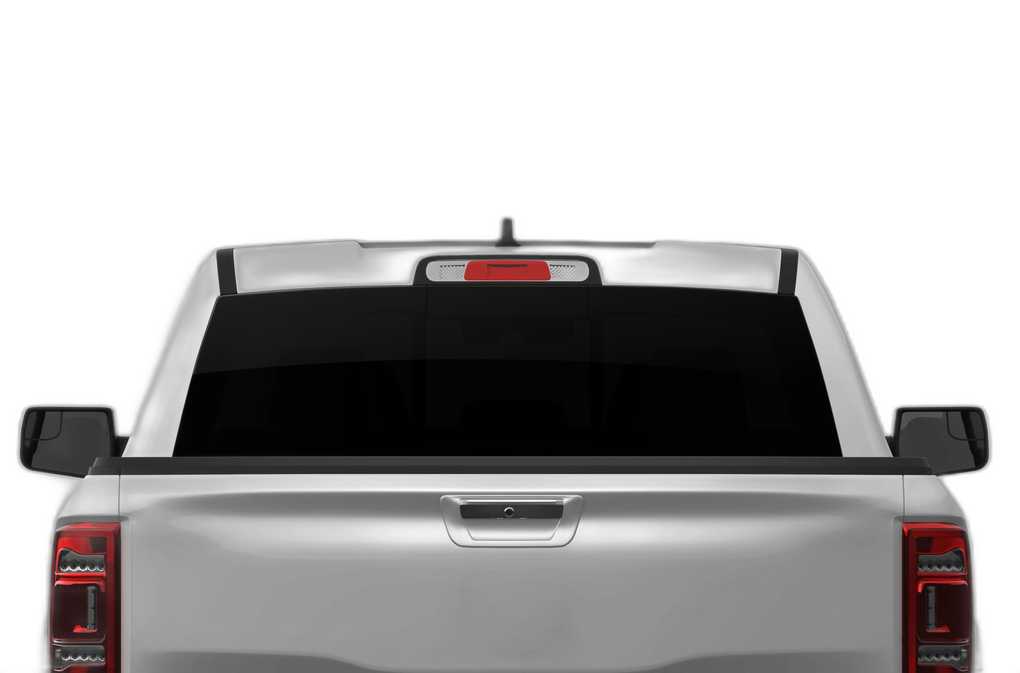 Black perforated rear window decal graphics compatible with Dodge Ram