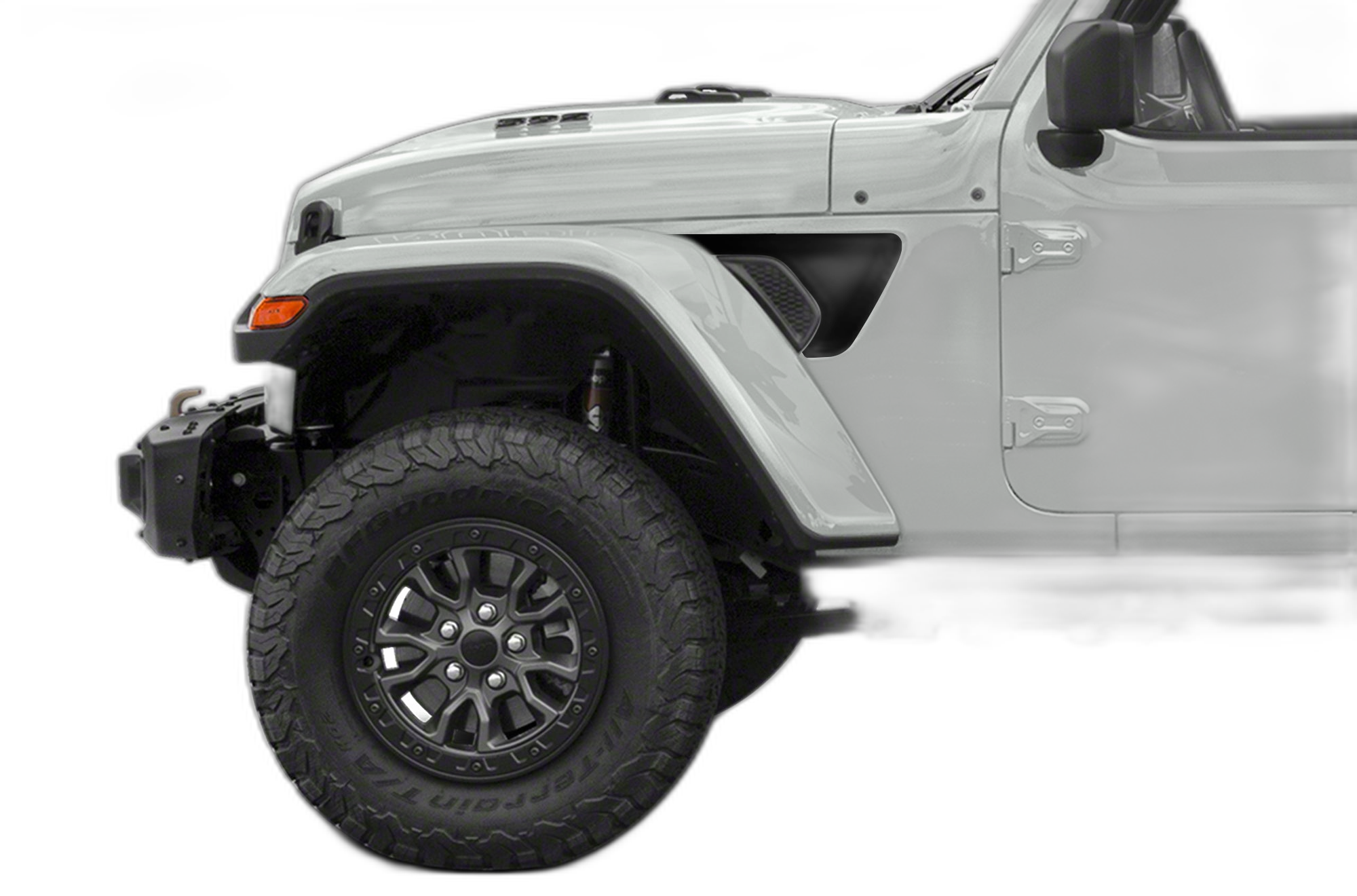 Blackout fender vent side graphics decals compatible with Jeep Wrangler JL