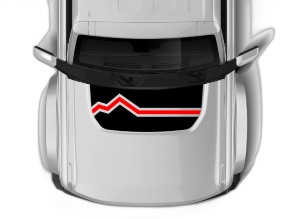 Blackout hood with mountain line graphics decals compatible with Ford Bronco