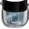 Blue topographic print hood graphics decals compatible with Ford Explorer 2013-2015