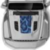 Blue topographic print hood graphics decals compatible with Jeep Gladiator JT Rubicon