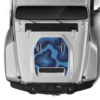 Blue Topographic print hood graphics decals compatible with Jeep Gladiator JT Mojave
