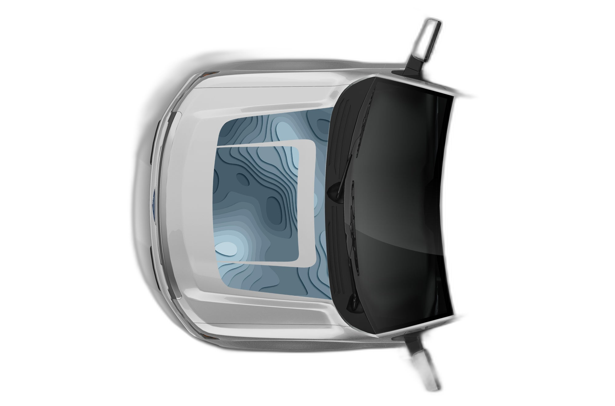 Blue Topographic Print Style Hood and Tailgate Decals Graphics for Ford F150 2009-2014