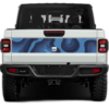 Blue topographic print tailgate graphics decals compatible with Jeep Gladiator JT