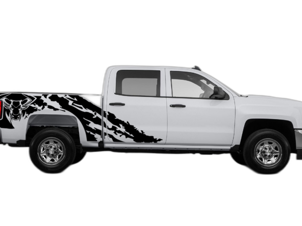 Bull Shredded Decals Graphics for Chevrolet Silverado 2014-2018