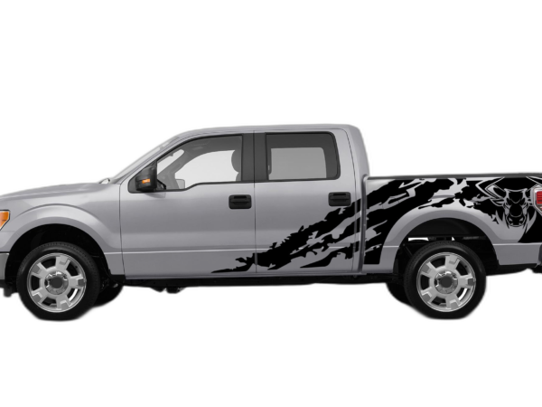 Bull shredded decals graphics compatible with Ford F150 2009-2014