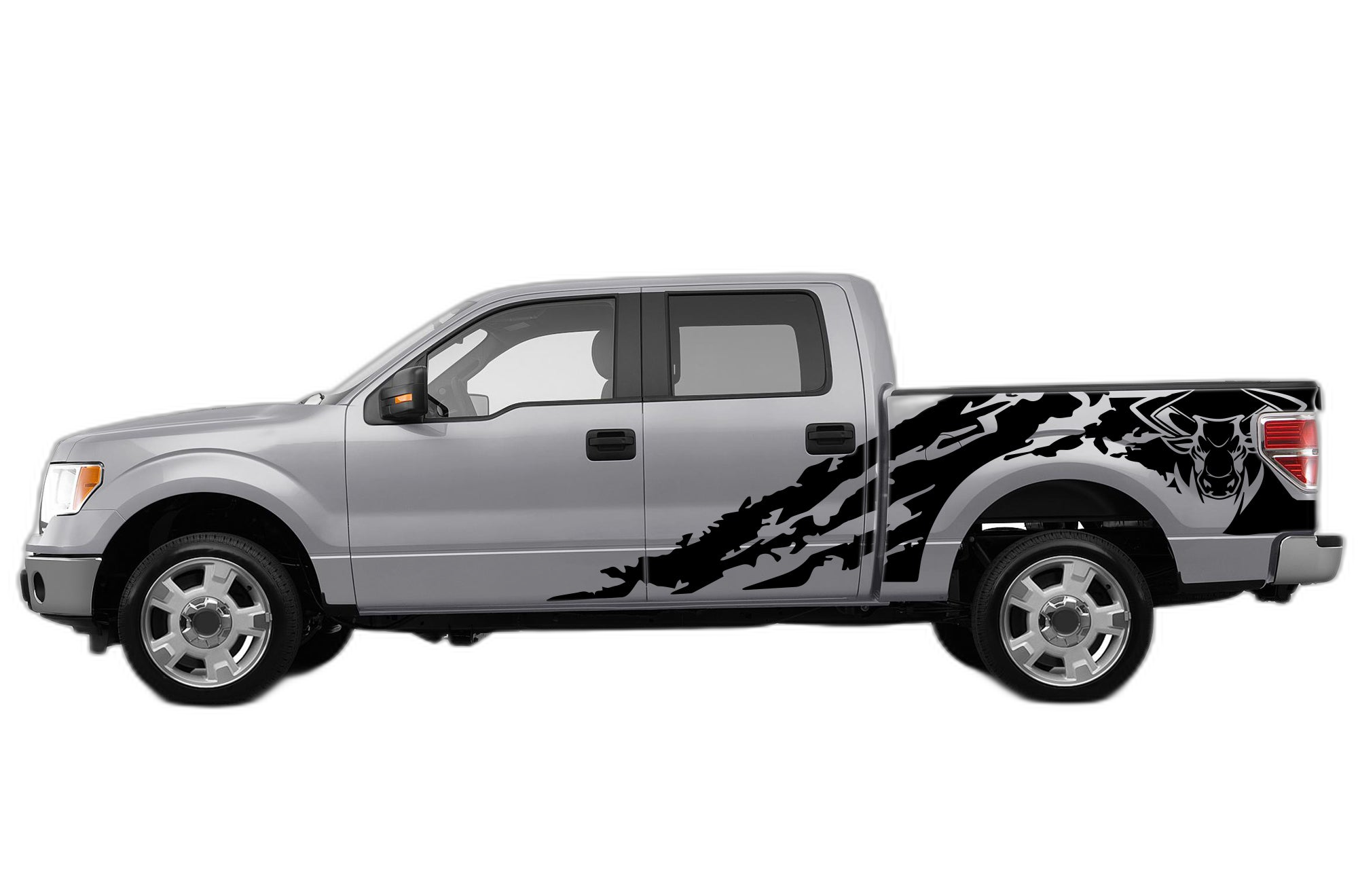 Bull shredded decals graphics compatible with Ford F150 2009-2014