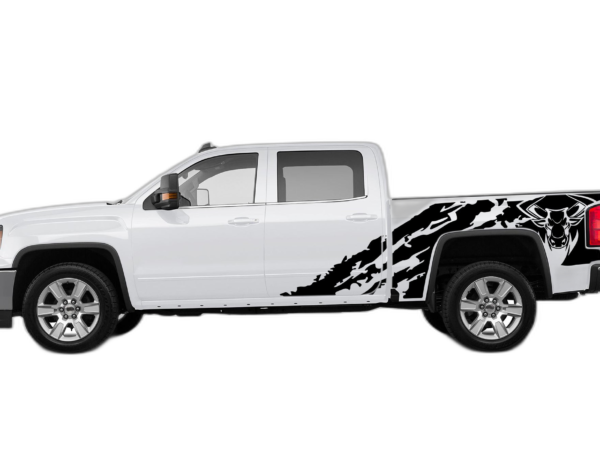Bull shredded decals graphics compatible with GMC Sierra 2014-2018