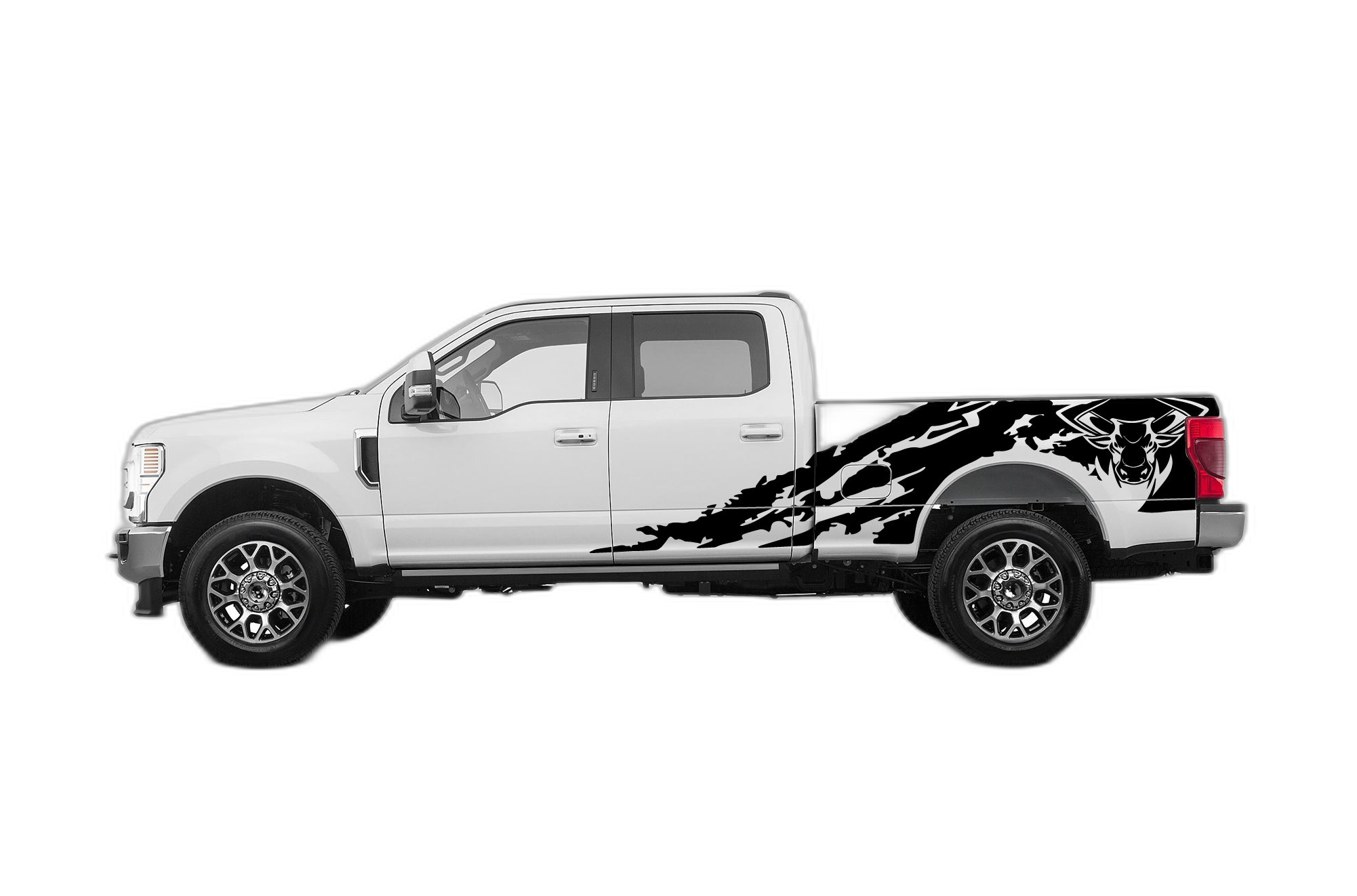 Bull Shredded Side Decals Graphics for Ford F250 2017-2022
