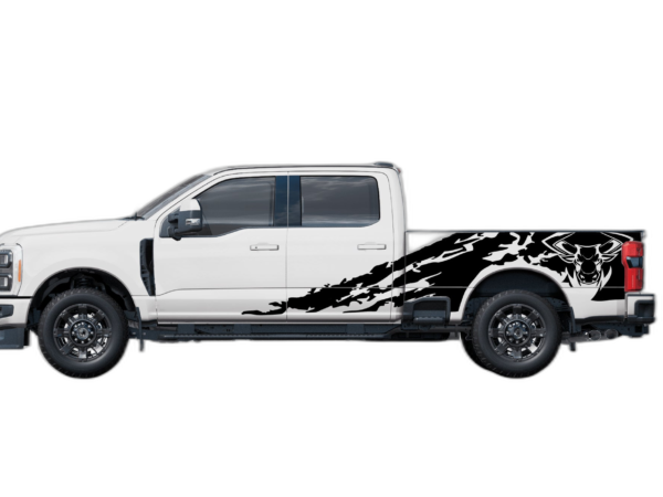 Bull Shredded Side Decals Graphics for Ford F250