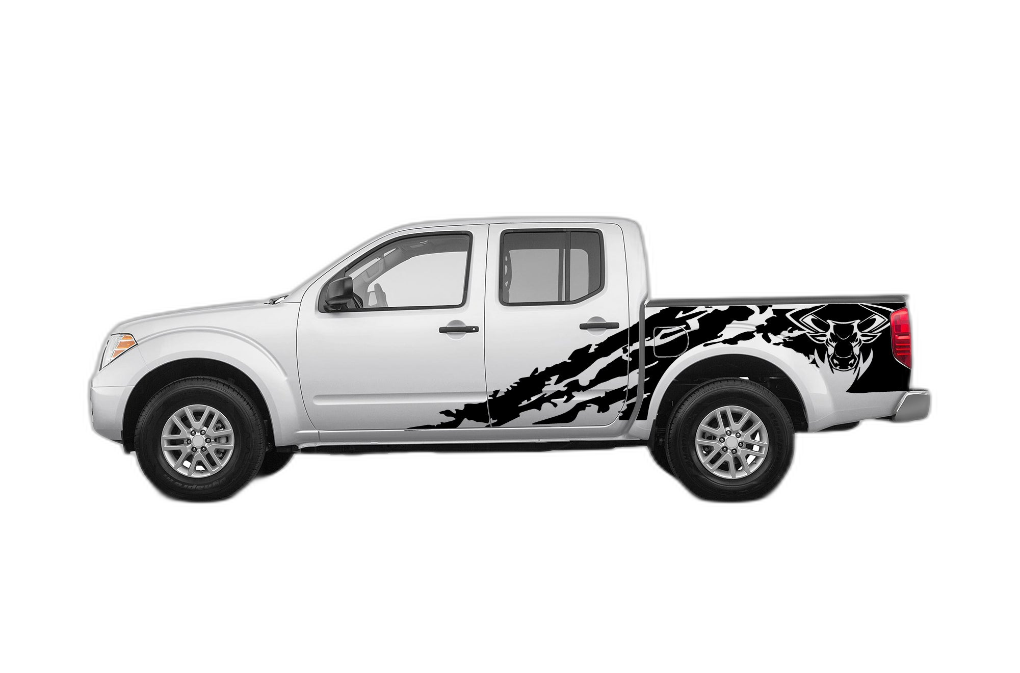 Bull shredded side decals graphics compatible with Nissan Frontier 2005-2021