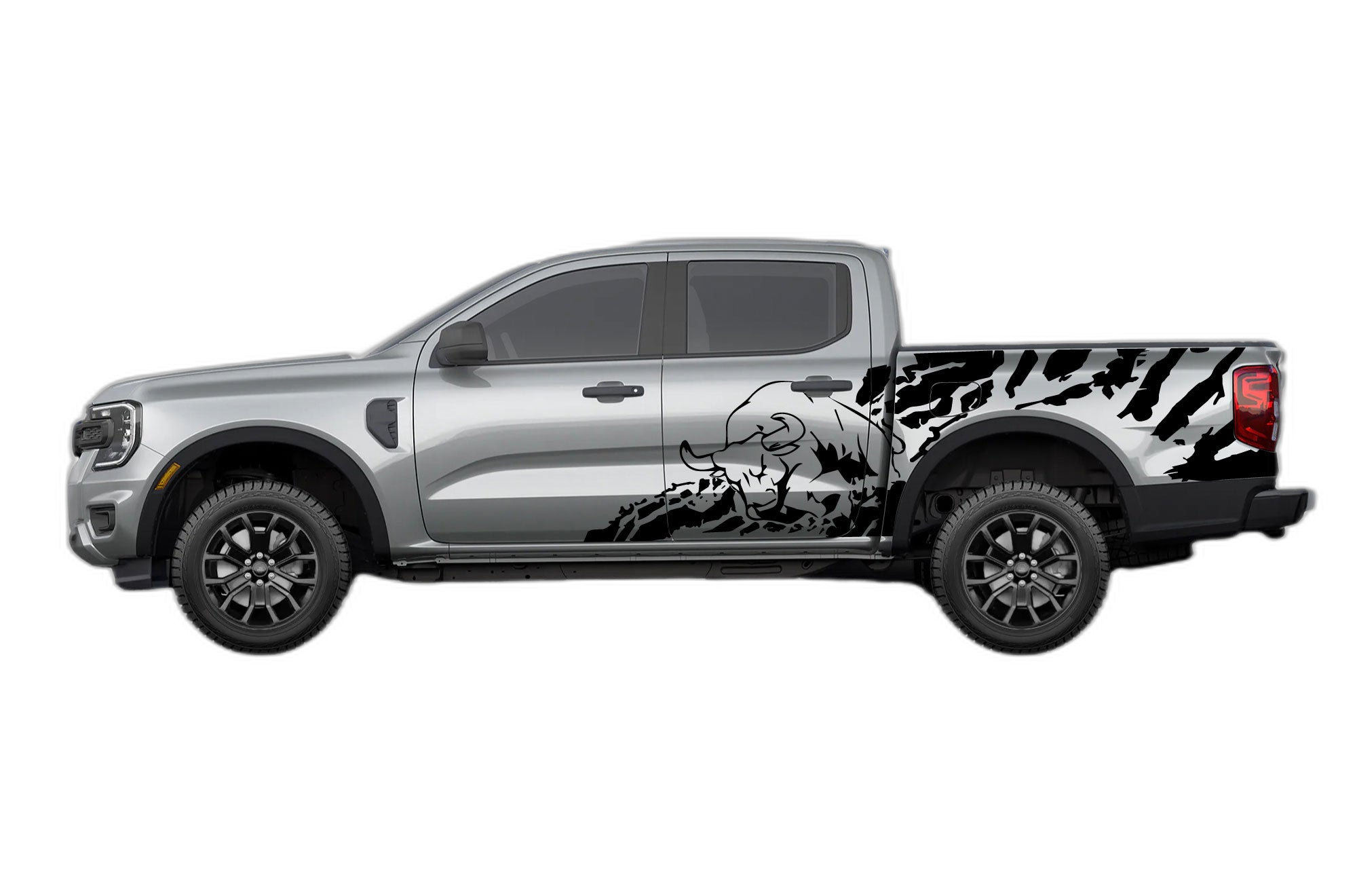 Bull splash decals and side graphics compatible with Ford Ranger