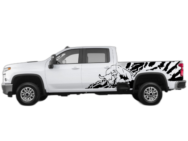 Bull splash side decals graphics compatible with Chevrolet Silverado 2500HD