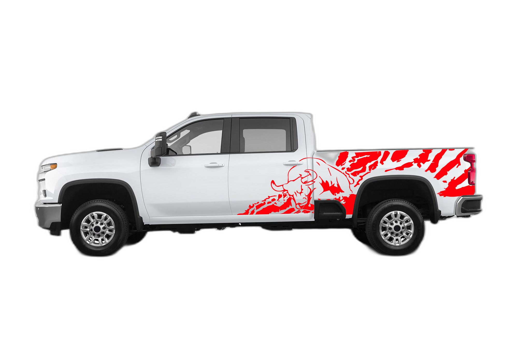 Bull Splash Side Decals Graphics for Chevrolet Silverado 2500HD - Image 2