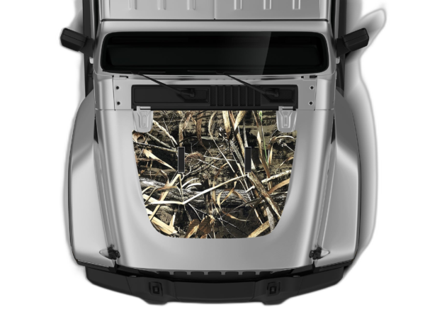 Camouflage print hood graphics decals compatible with Jeep Gladiator JT