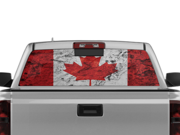 Canada Flag Perforated Rear Window Decal Graphics for Chevrolet Silverado 2014-2018