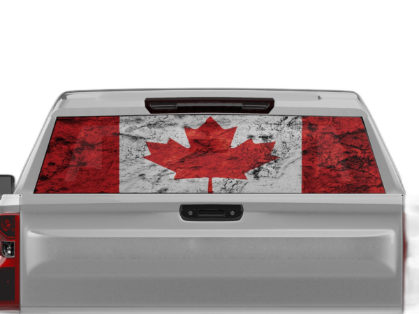 Canada flag perforated rear window decal graphics compatible with Chevrolet Silverado