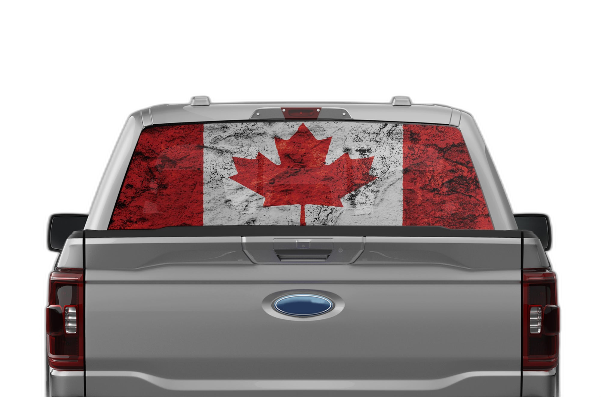 Canada flag perforated rear window decal graphics compatible with Ford F150