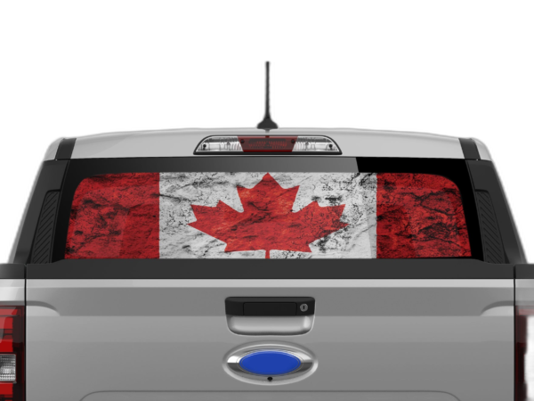 Canada Flag Perforated Rear Window Decal Graphics for Ford Maverick