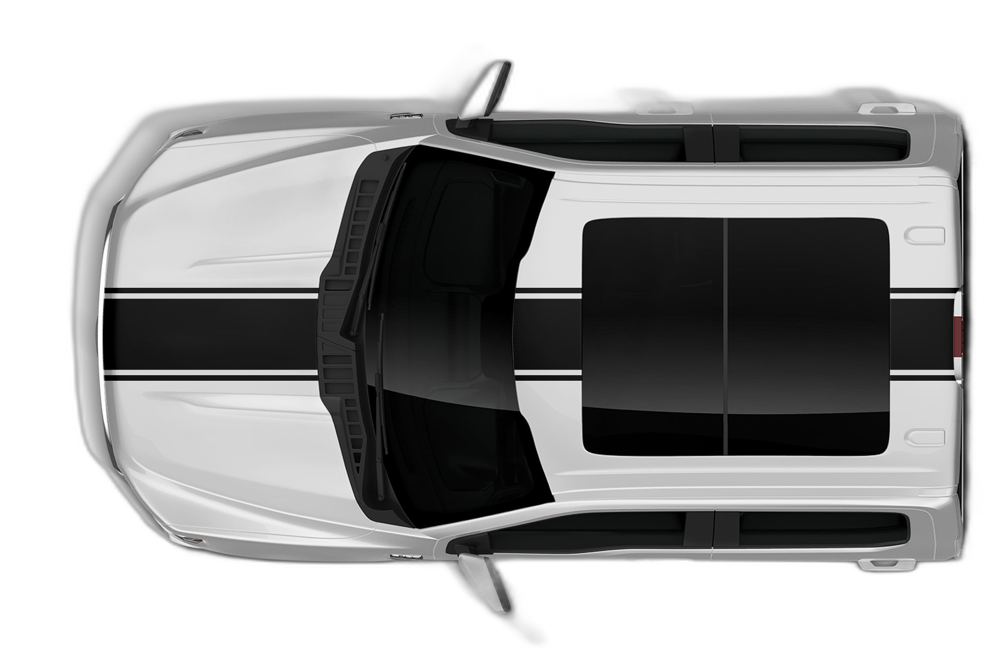 Center rally racing stripes decals graphics compatible with Ford F150