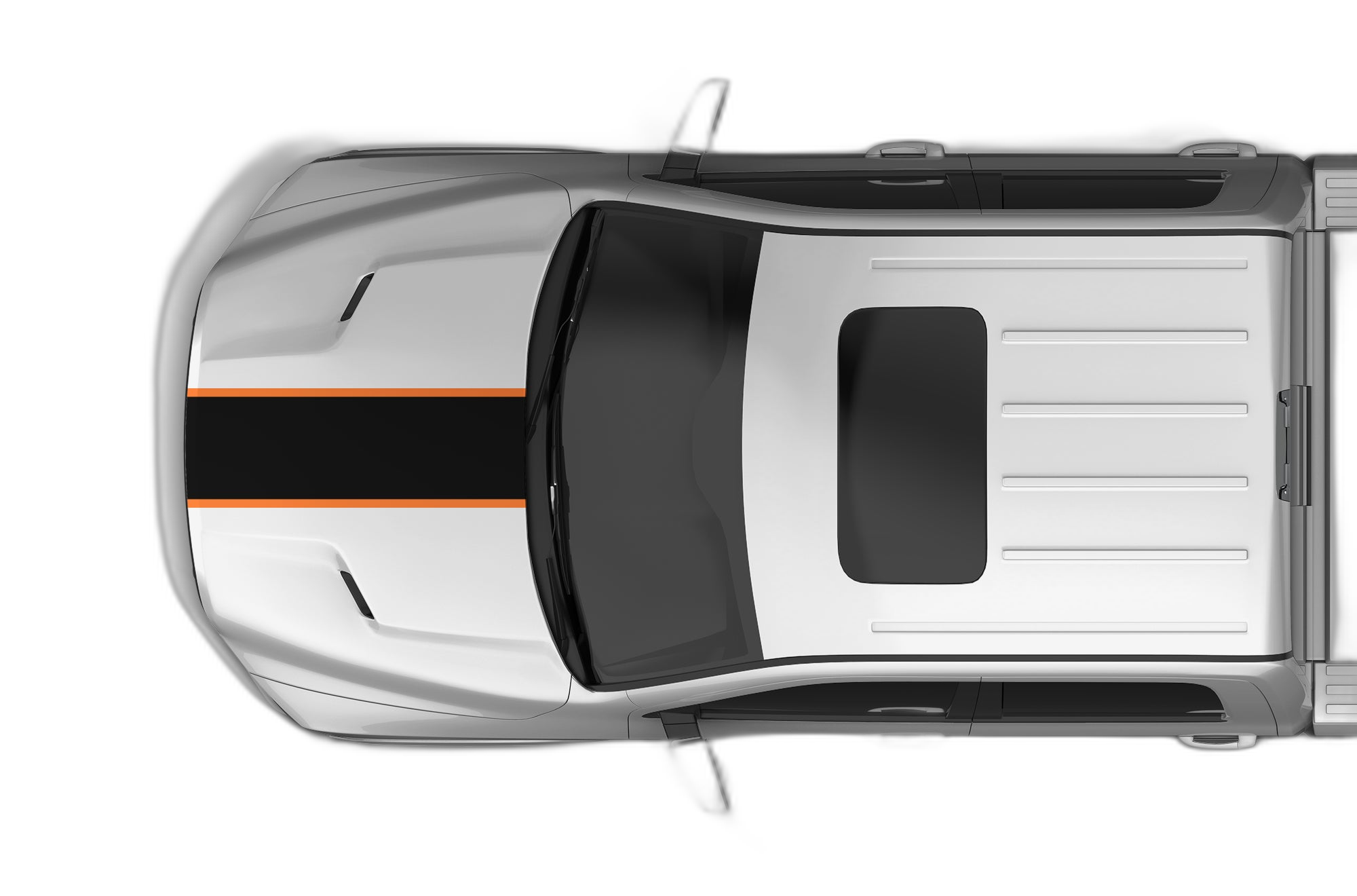 Center rally racing stripes with pinstriping decals graphics compatible with Dodge Ram Rebel - Image 2