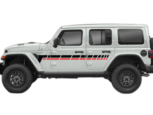 Center retro dashed lines stripes graphics decals compatible with Wrangler JL