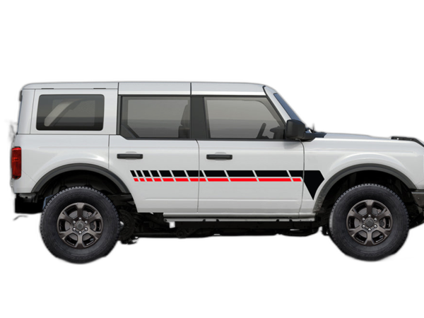 Center retro dashed lines stripes graphics decals compatible with Ford Bronco
