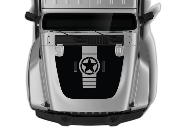 Center star hood graphics decals compatible with Jeep Gladiator JT