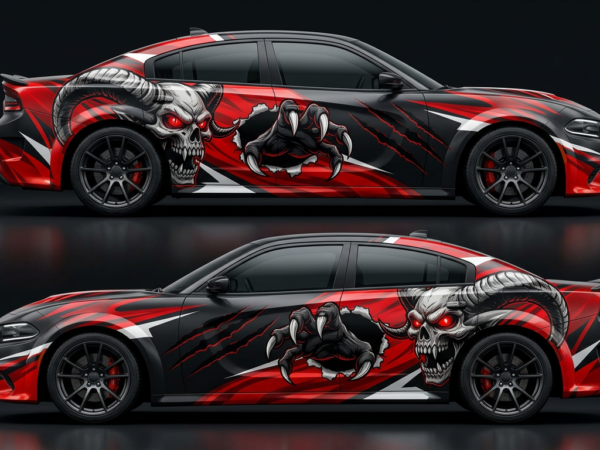 💀 Claw Monster Skull Car Wrap - Unleash Ferocity